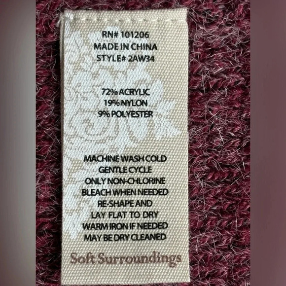 Soft Surroundings Marled Red Solange Belted Longline Sweater Vest Size L - Picture 7 of 11